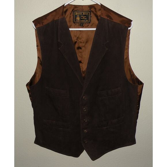 Patrick James Other - Patrick James Men’s Large Western Leather Vest Brown 5 Button